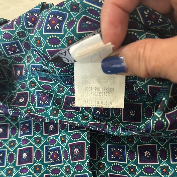 BRELI Original Vintage Elegant Blue Patterned Dress - Picture 8 of 9